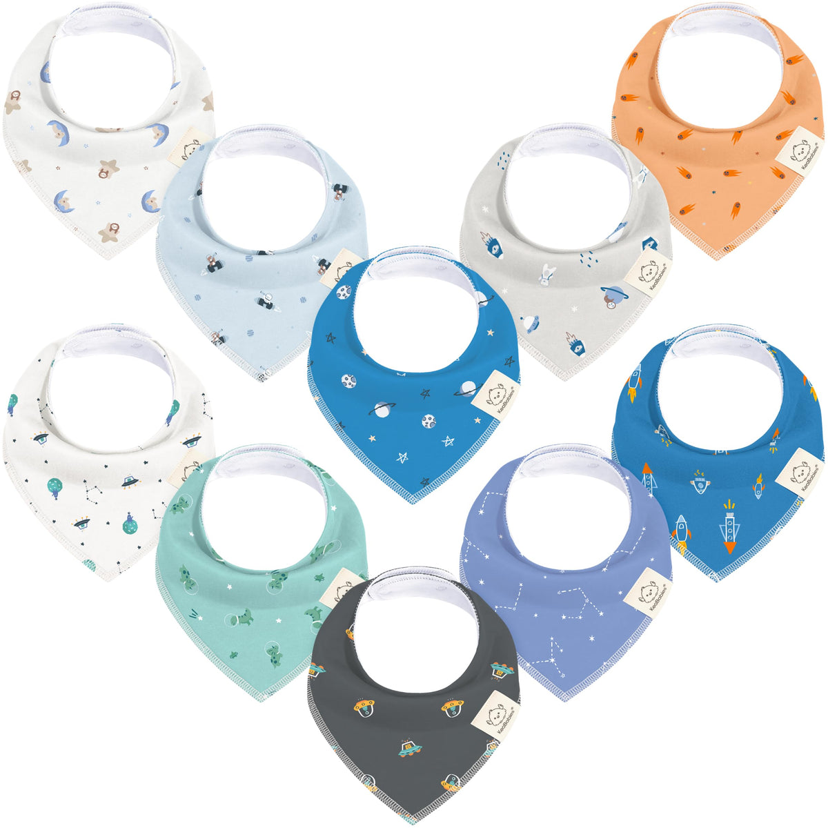 8pk Organic Baby Bandana Bibs for Drooling and Teething (Muted Pastel)