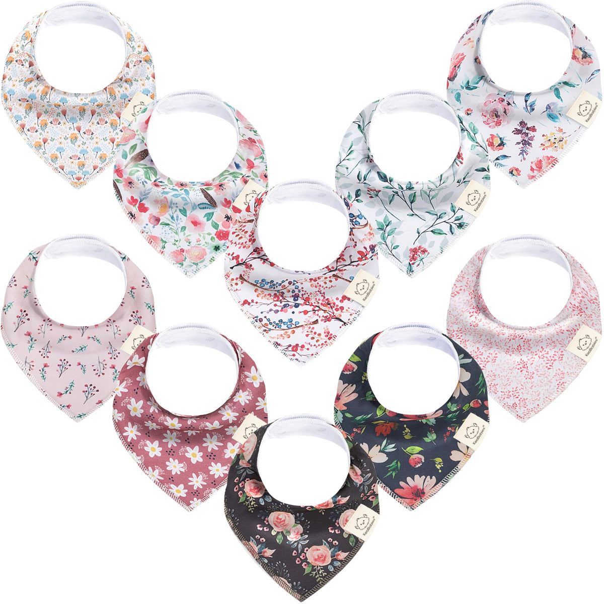8pk Organic Baby Bandana Bibs for Drooling and Teething (Muted Pastel)
