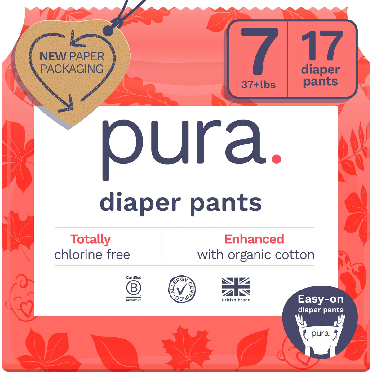 Pura 360° Stretch Diaper Pants Size 9 (48+ lbs) 45 Count