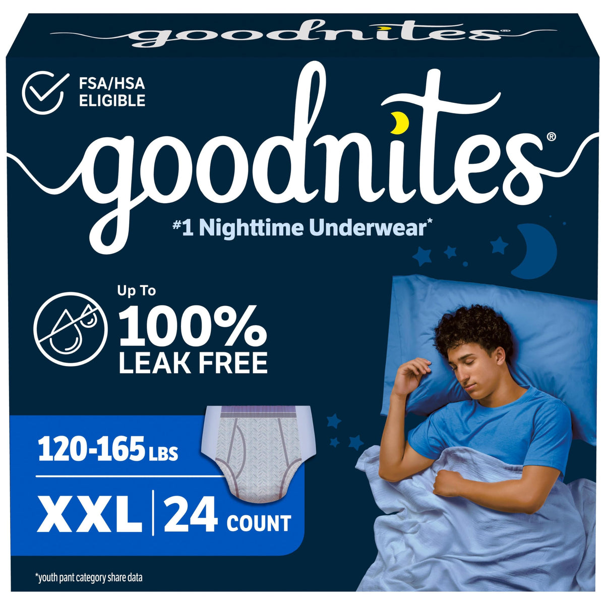 GoodNites Boys Nighttime Underwear, Size Large, 34 Ct, 2 Packs of 17