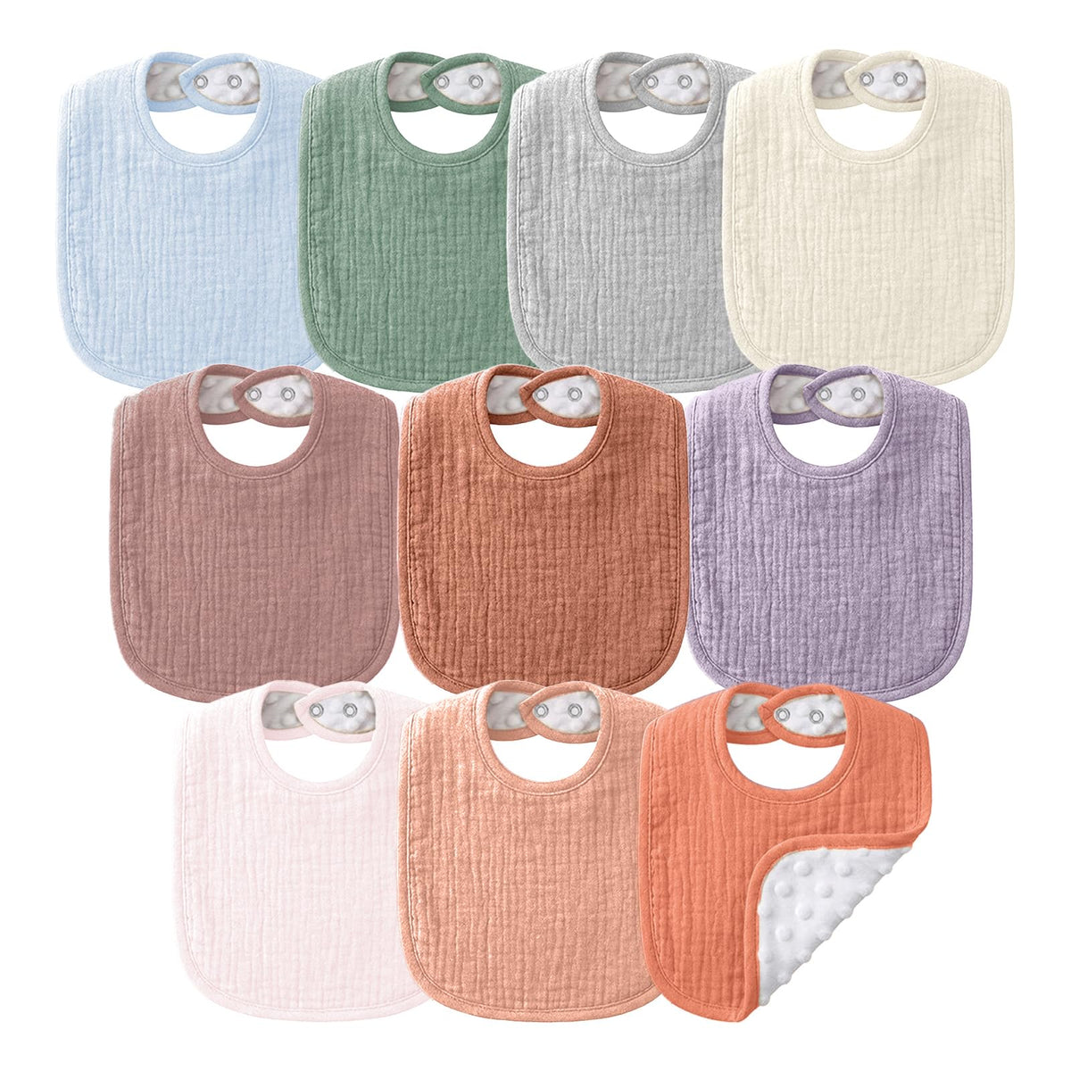 NISXABEBE Muslin Baby Bibs for Unisex Boys Girls, Cotton Drool Bibs, Adjustable Newborn Bibs for Drooling and Teething