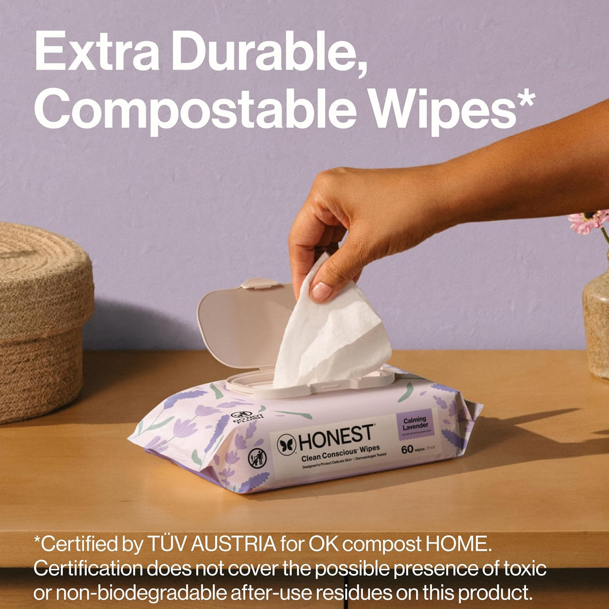The Honest Company Scented Wipes, Hypoallergenic, Lavender, 240 Count