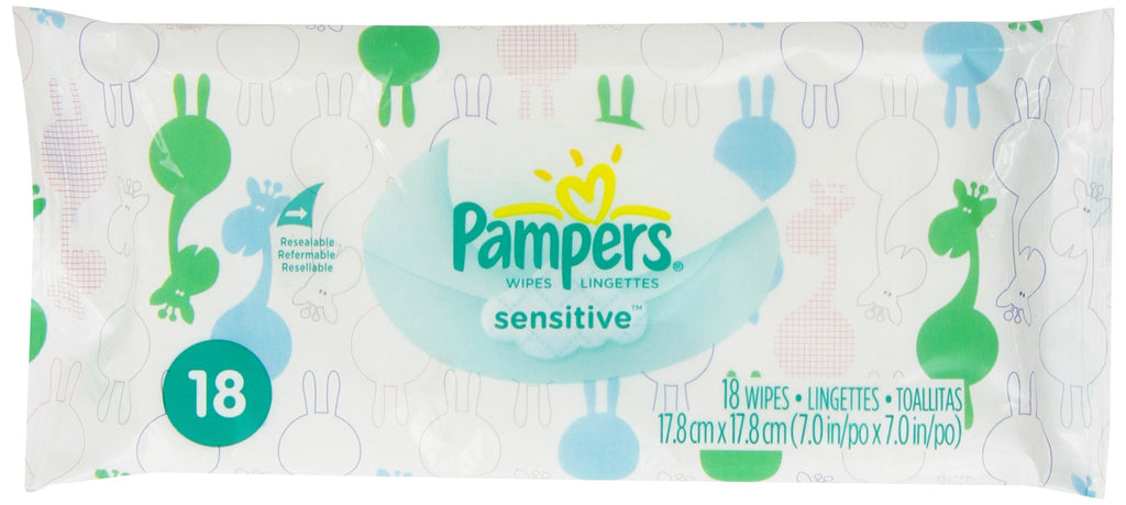 Pampers Sensitive Wipes Travel Pack 56 Count (Pack of 3)