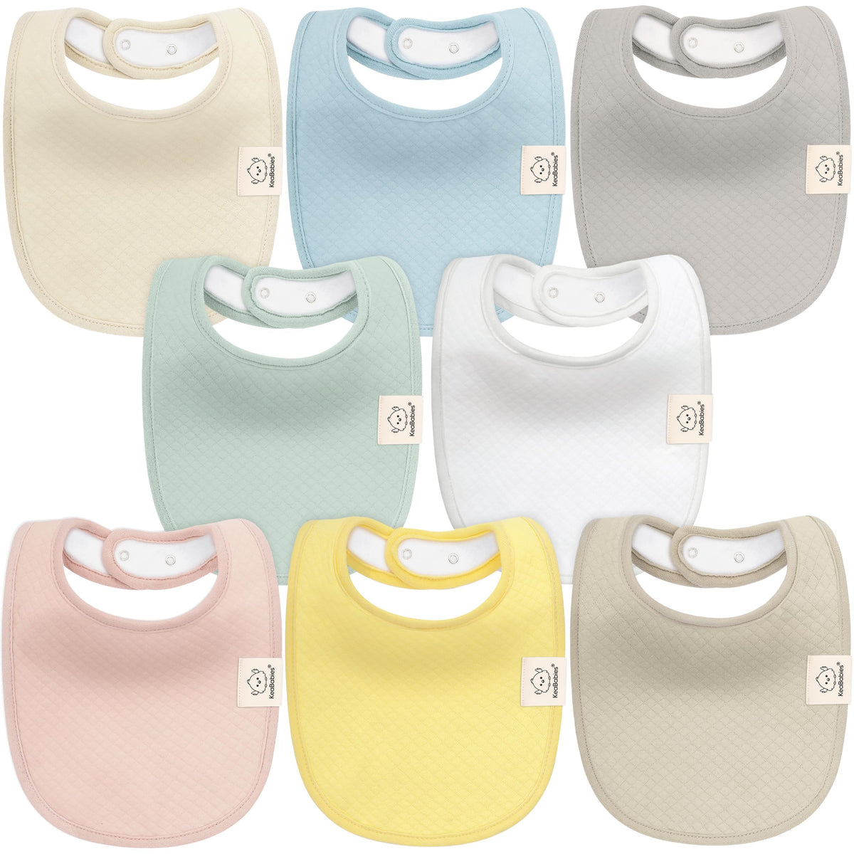 KeaBabies 8-Pack Organic Baby Bibs for Drooling and Teething (Sweet Charm)