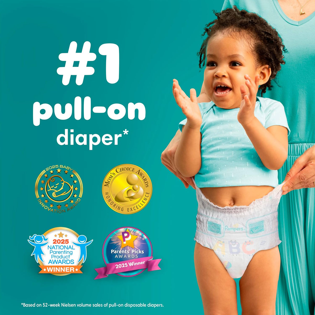 Pampers Diapers - Cruisers 360° - Size 4, 21 Count, up to 100% Leakproof Fit, Designed for Active Babies, Pull On Diaper