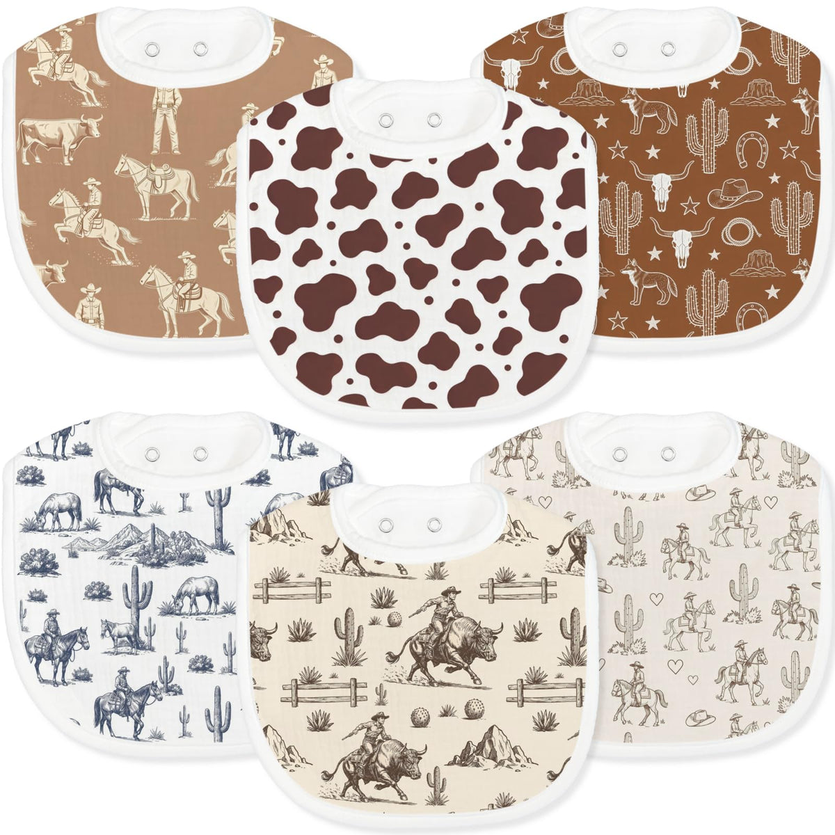 Baby Bibs for Baby Boys Girls 6-Pack