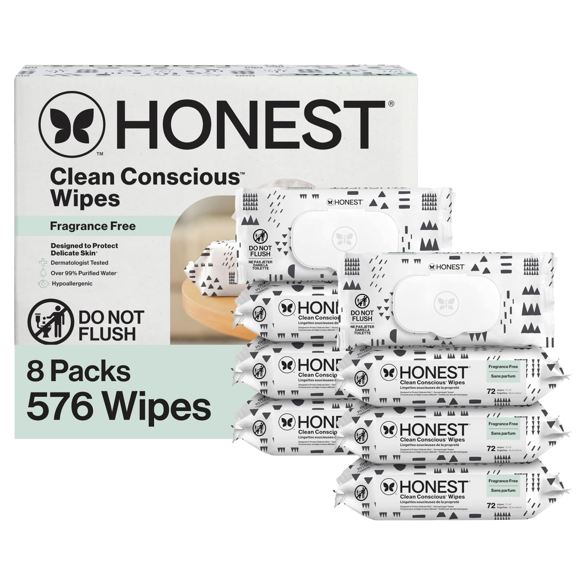 The Honest Company Multi-Use Baby Wipes, Geo Mood, 288 Count