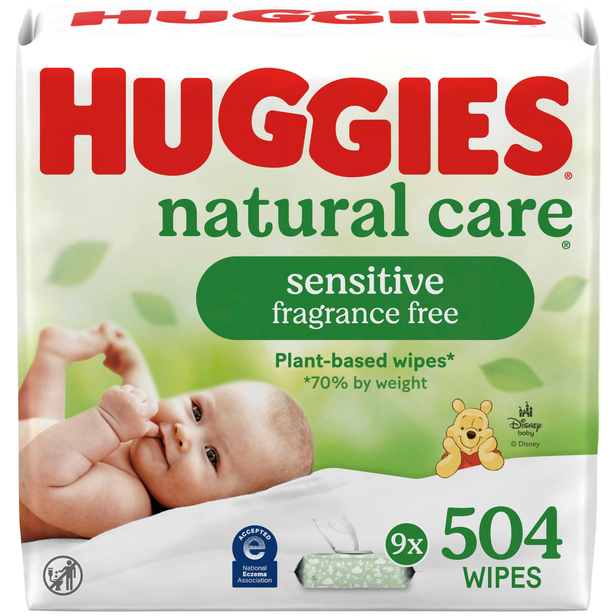 Huggies Natural Care Sensitive Baby Wipes, Unscented, 6 Packs, 288 Wipes