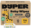 DYPER Baby Wipes 720 Count Hypoallergenic 99% Water Plant-Based Dermatologist Tested