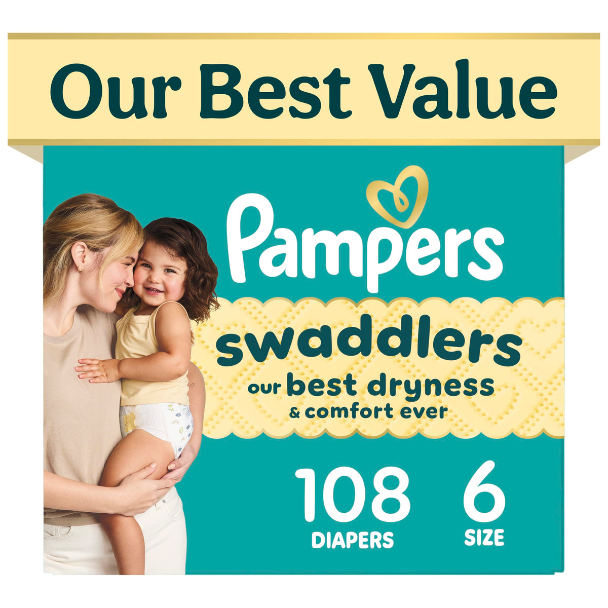Swaddlers Diapers, Size 1 (8-14 lbs), 96 Count, Fragrance Free, Hypoallergenic, Absorbent, Pediatrician Recommended, Skin Safe