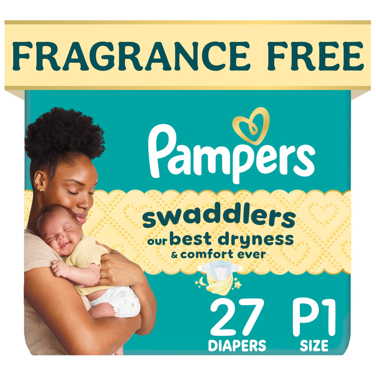 Swaddlers Diapers, Size 1 (8-14 lbs), 96 Count, Fragrance Free, Hypoallergenic, Absorbent, Pediatrician Recommended, Skin Safe