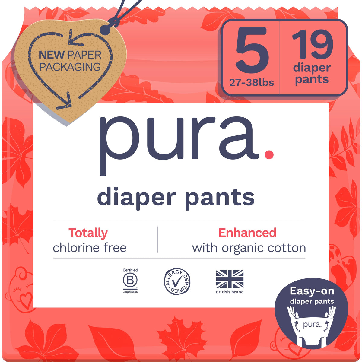 Pura 360° Stretch Diaper Pants Size 9 (48+ lbs) 45 Count