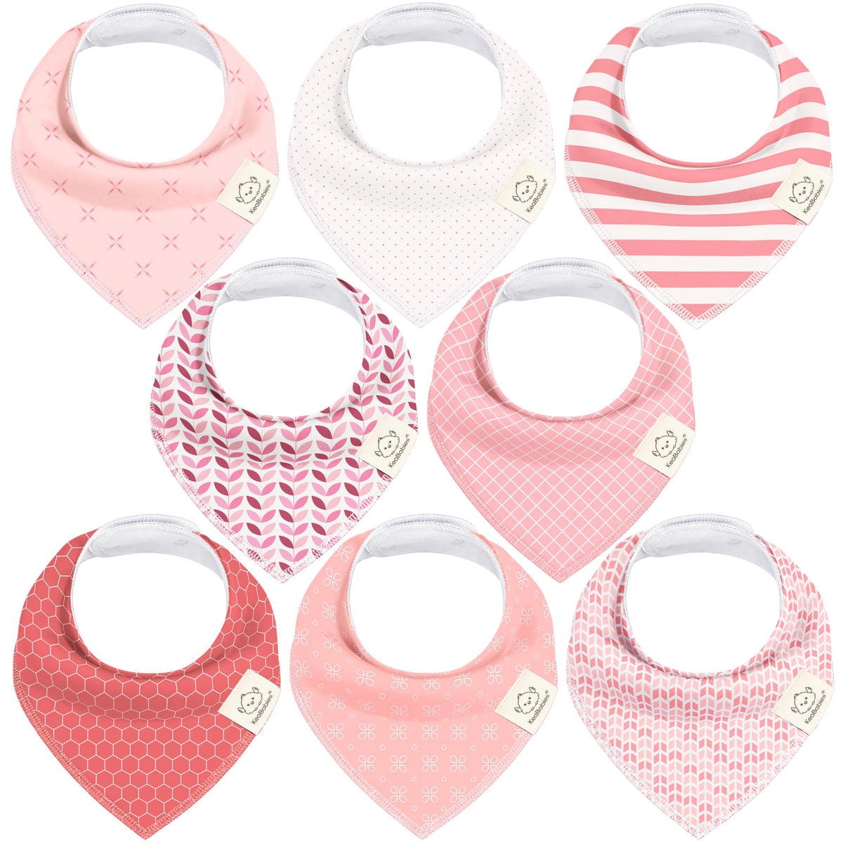 8pk Organic Baby Bandana Bibs for Drooling and Teething (Muted Pastel)