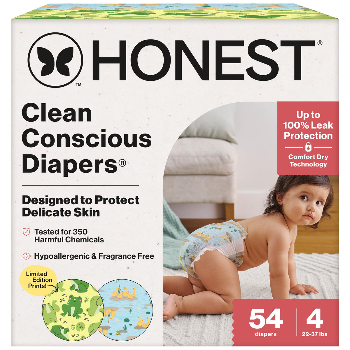 The Honest Company Daytime Diapers, Pattern Play, Size 1, 78 Count