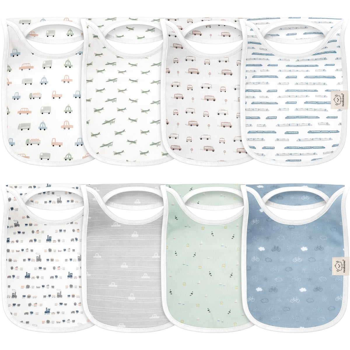 KeaBabies 8-Pack Bibs for Baby Girls, Boys Pullover Baby Bibs 6-36M (Brick)