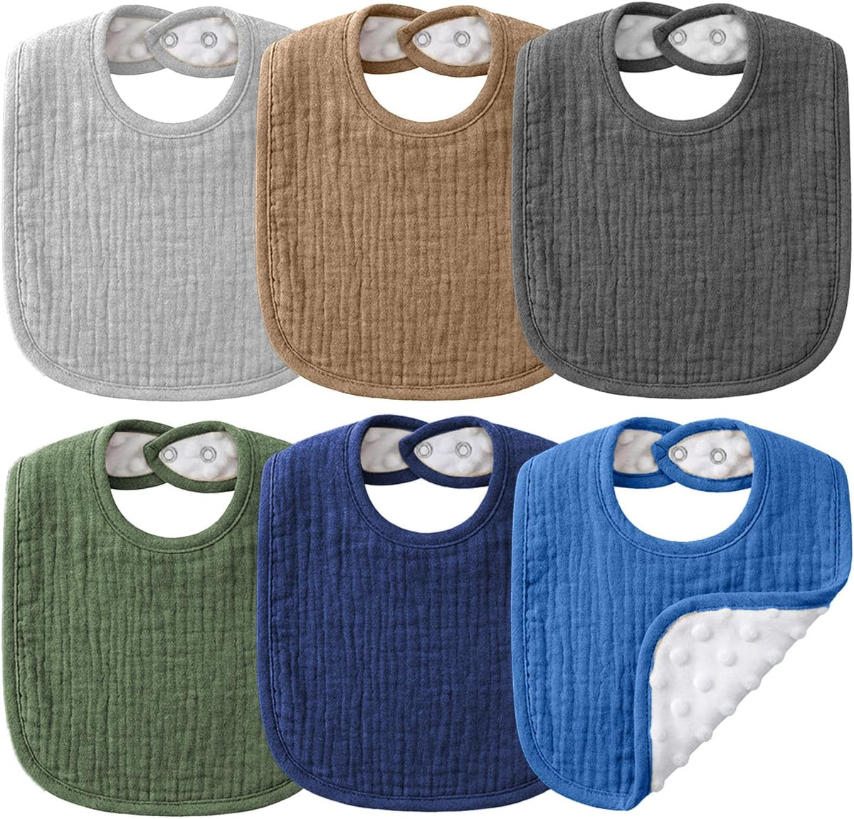 NISXABEBE Muslin Baby Bibs for Unisex Boys Girls, Cotton Drool Bibs, Adjustable Newborn Bibs for Drooling and Teething