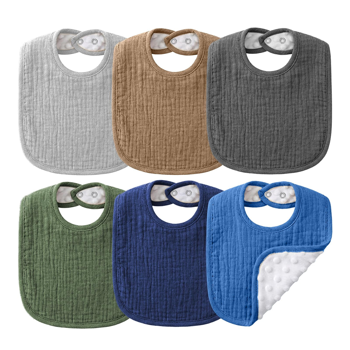 NISXABEBE Muslin Baby Bibs for Unisex Boys Girls, Cotton Drool Bibs, Adjustable Newborn Bibs for Drooling and Teething