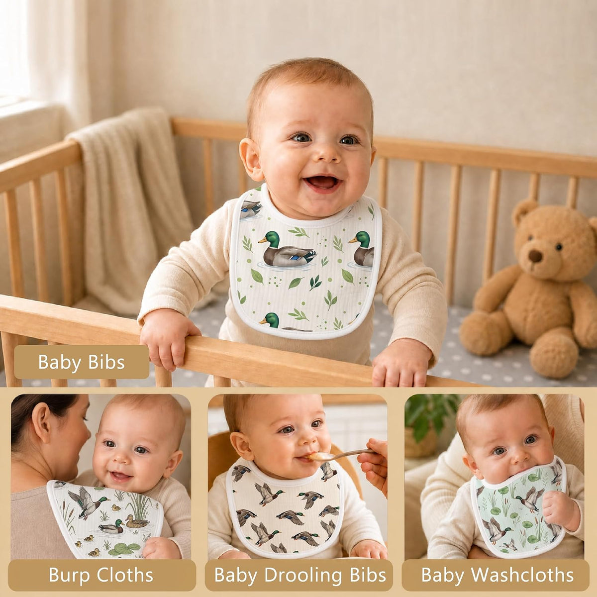 Baby Bibs for Baby Boys Girls 6-Pack