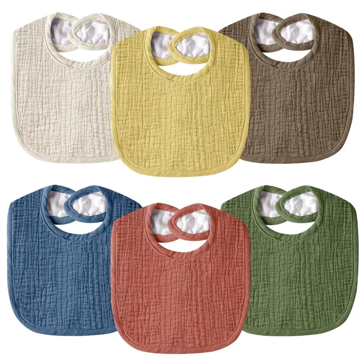 Muslin Baby Bibs for Unisex Boys Girls, Cotton Drool Bibs, Adjustable Newborn Bibs for Drooling and Teething