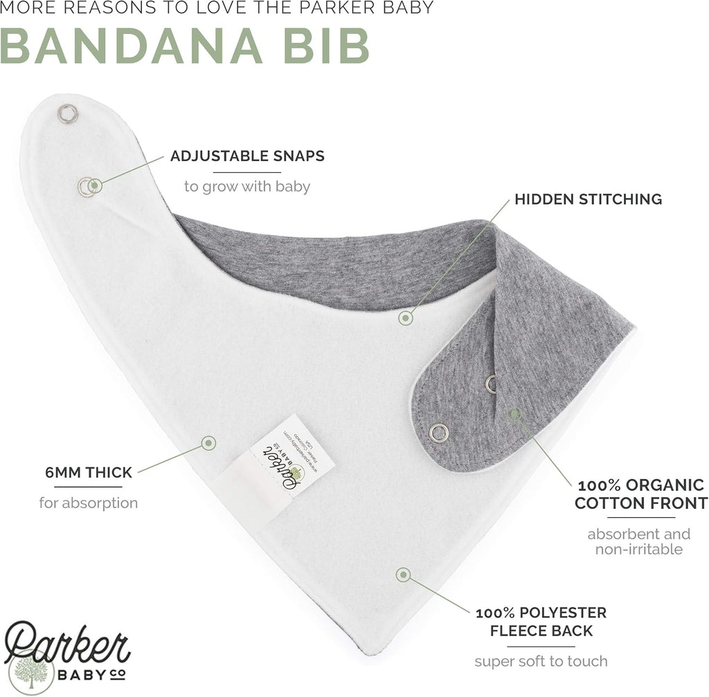 Parker Baby Co. Bandana Drool Bibs for Baby Boys & Girls, 8-pack - Rose