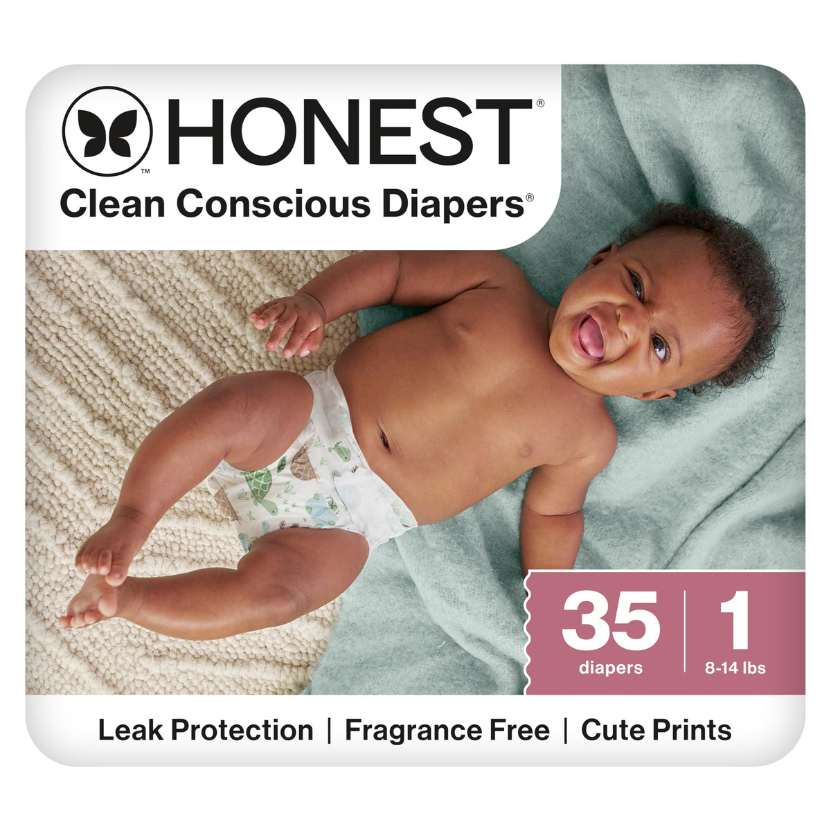 The Honest Company Daytime Diapers, Pattern Play Above All, Size 1, 136ct