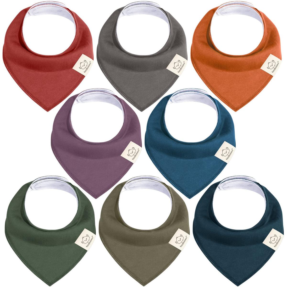 8pk Organic Baby Bandana Bibs for Drooling and Teething (Muted Pastel)
