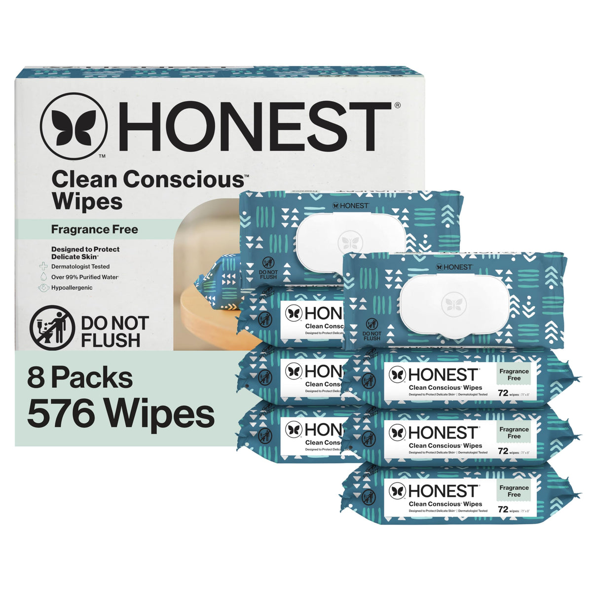 The Honest Company Multi-Use Baby Wipes, Geo Mood, 288 Count