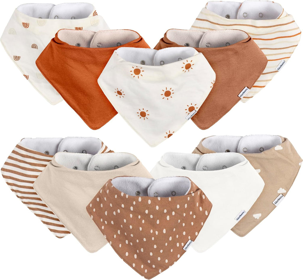 Gerber Baby Boys & Girls Bandana Bibs