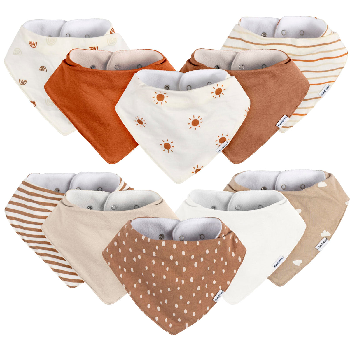Gerber Baby Boys & Girls Bandana Bibs