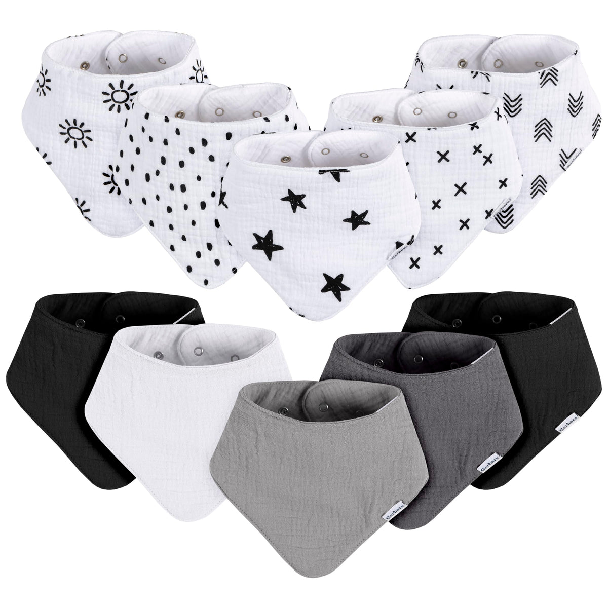 Gerber Baby Boys & Girls Muslin Bandana Bibs