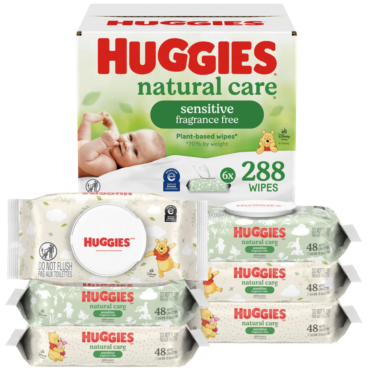 Huggies Natural Care Sensitive Baby Wipes, Unscented, 15 Packs, 960 Wipes