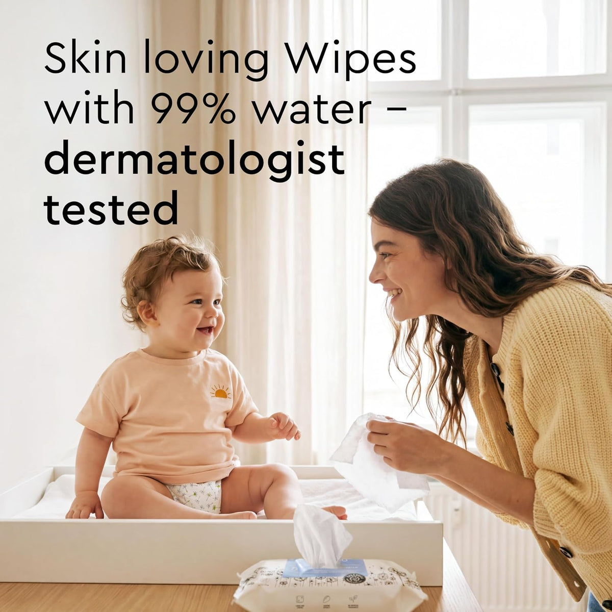 LILLYDOO Large Baby Wipes, 99% Water, Unscented, 4 Packs x 72 (288 Wipes)