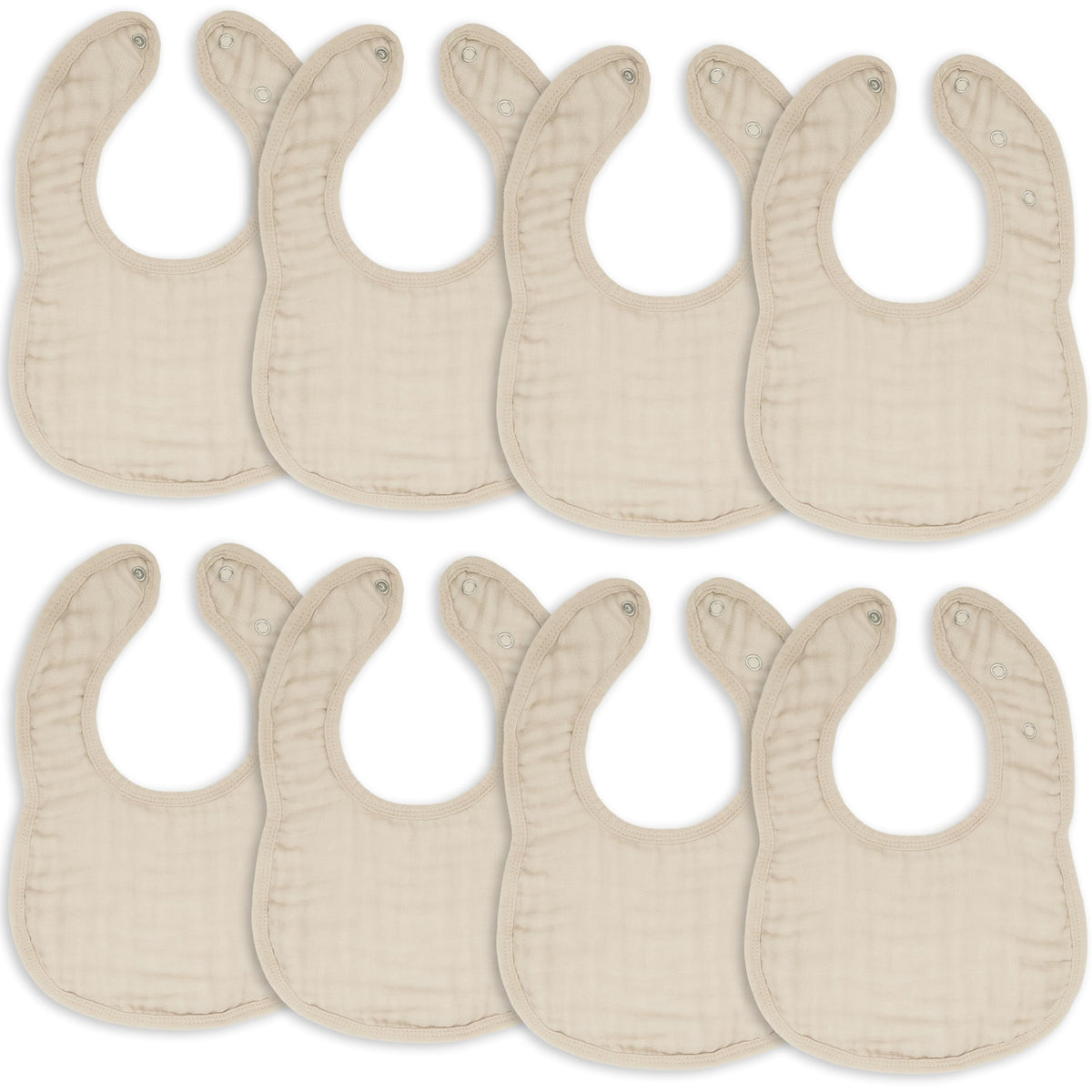 Comfy Cubs Muslin Bibs, Pack of 8 - Cotton Bibs - Multicolor