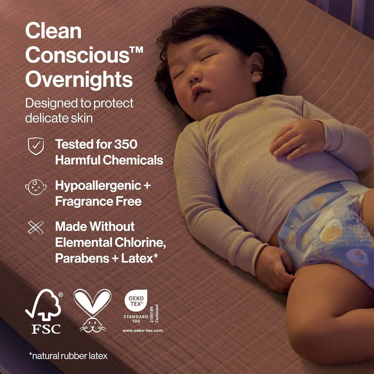 The Honest Company Overnight Diapers, Cozy Cloud, Size 3, 52 Count