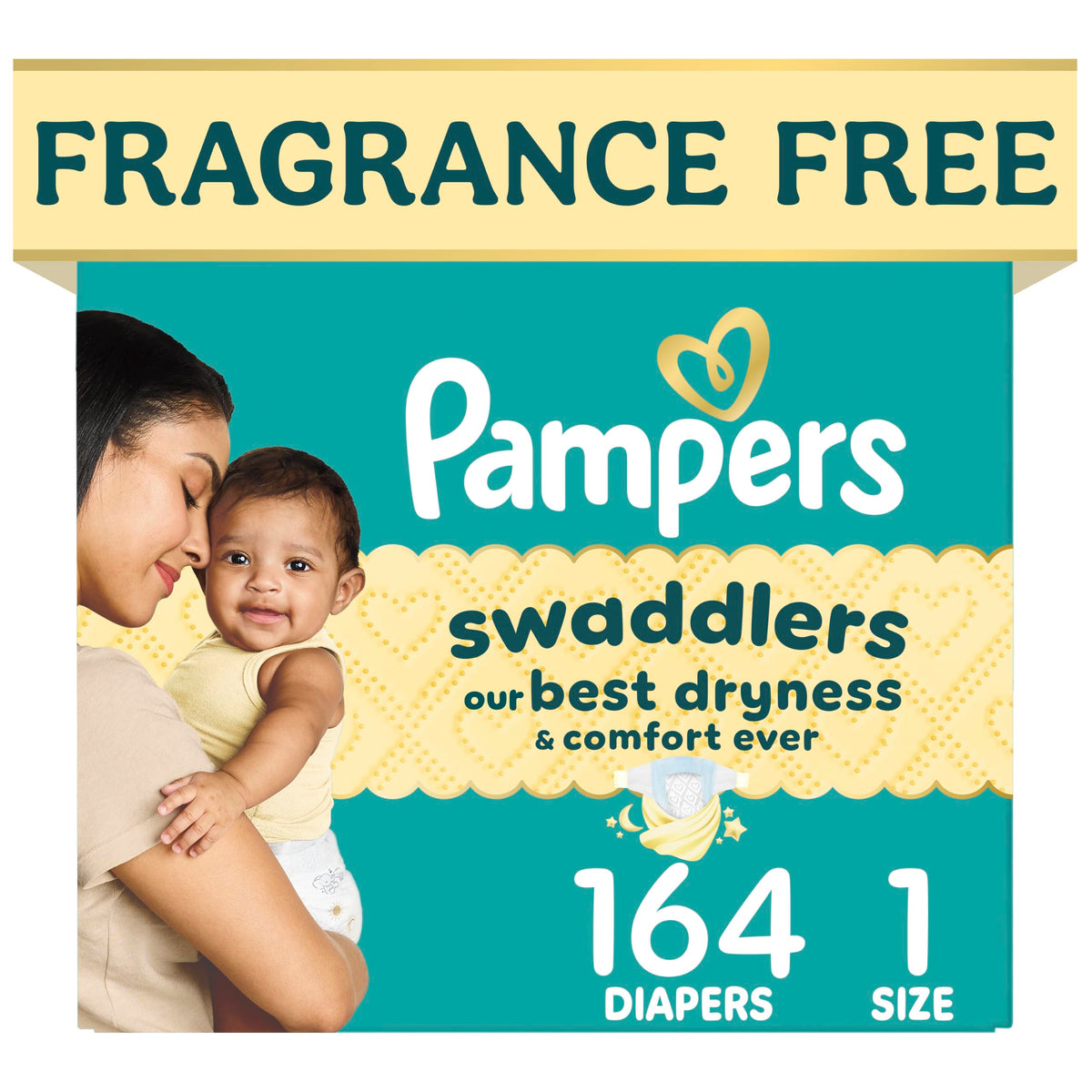 Swaddlers Diapers, Size 1 (8-14 lbs), 96 Count, Fragrance Free, Hypoallergenic, Absorbent, Pediatrician Recommended, Skin Safe