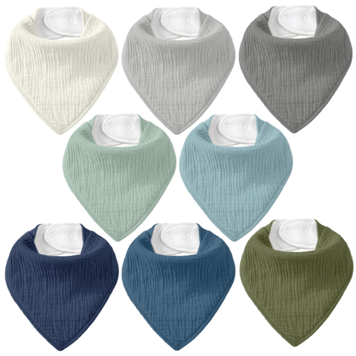 8 Pack Muslin Baby Bandana Bibs for Drooling and Teething