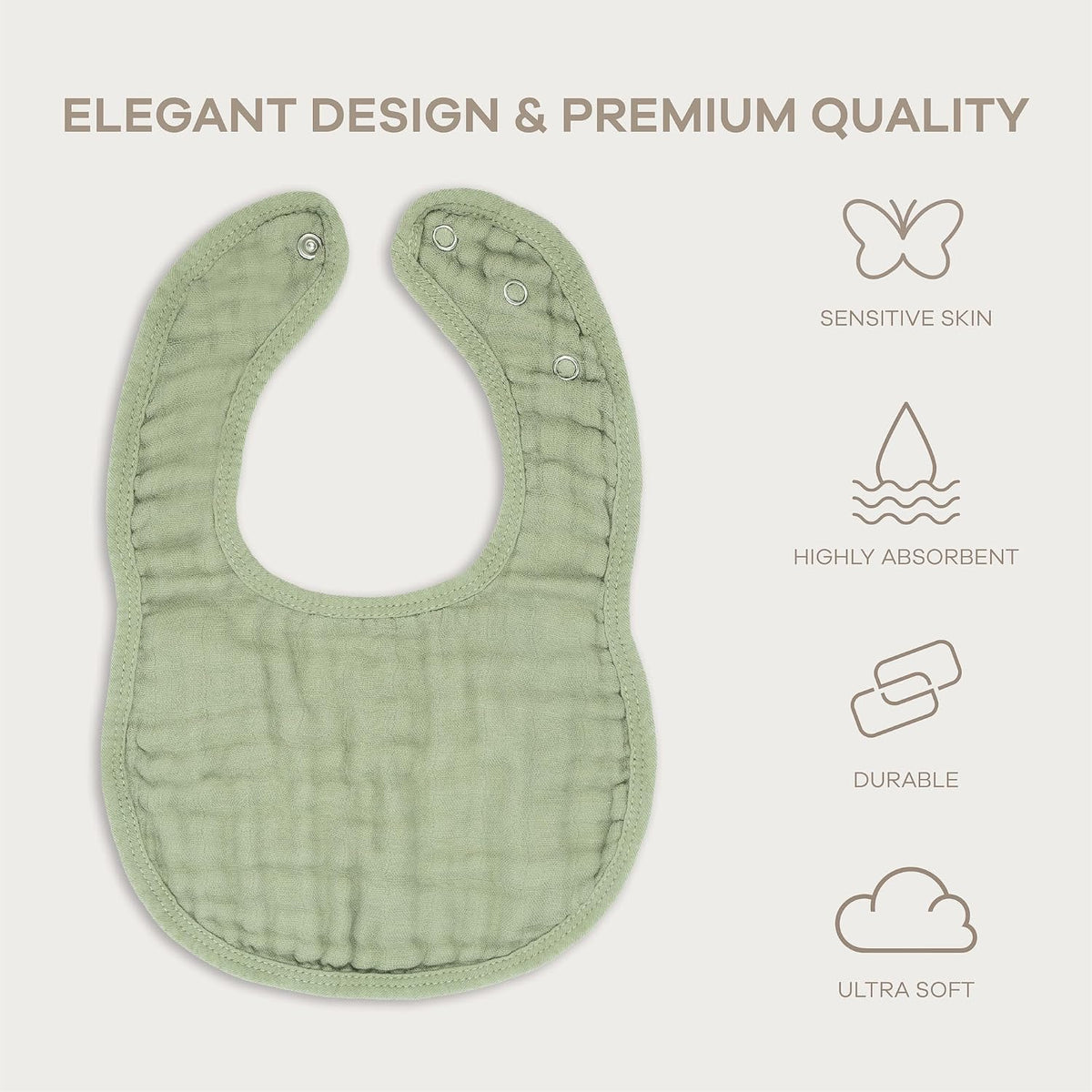 Comfy Cubs Muslin Bibs, Pack of 8 - Cotton Bibs - Multicolor