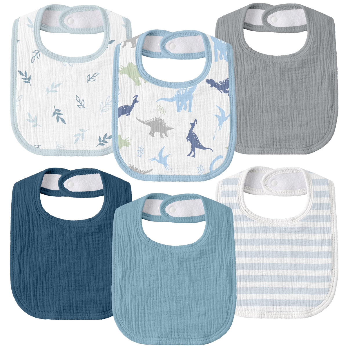 Muslin Bibs for Baby Boy, Adjustable Fit for Drooling and Teething Toddler
