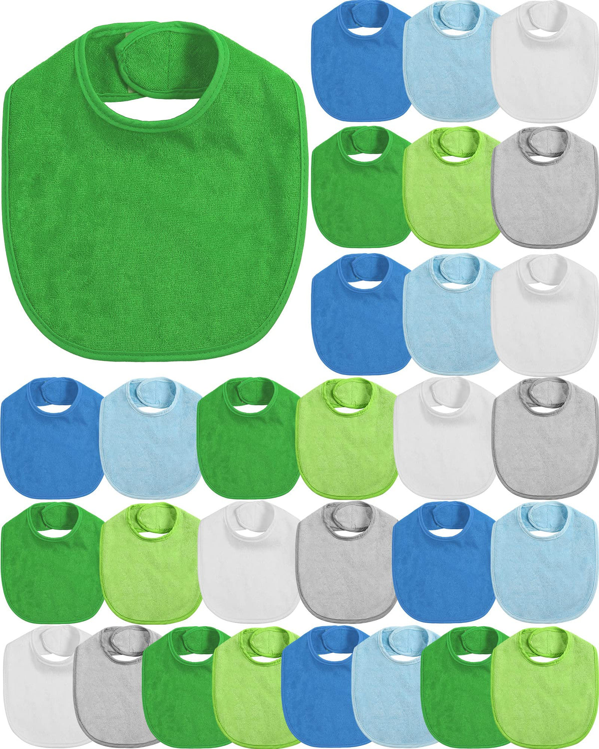 JaGely 30 Pcs Muslin Baby Bibs for Boys