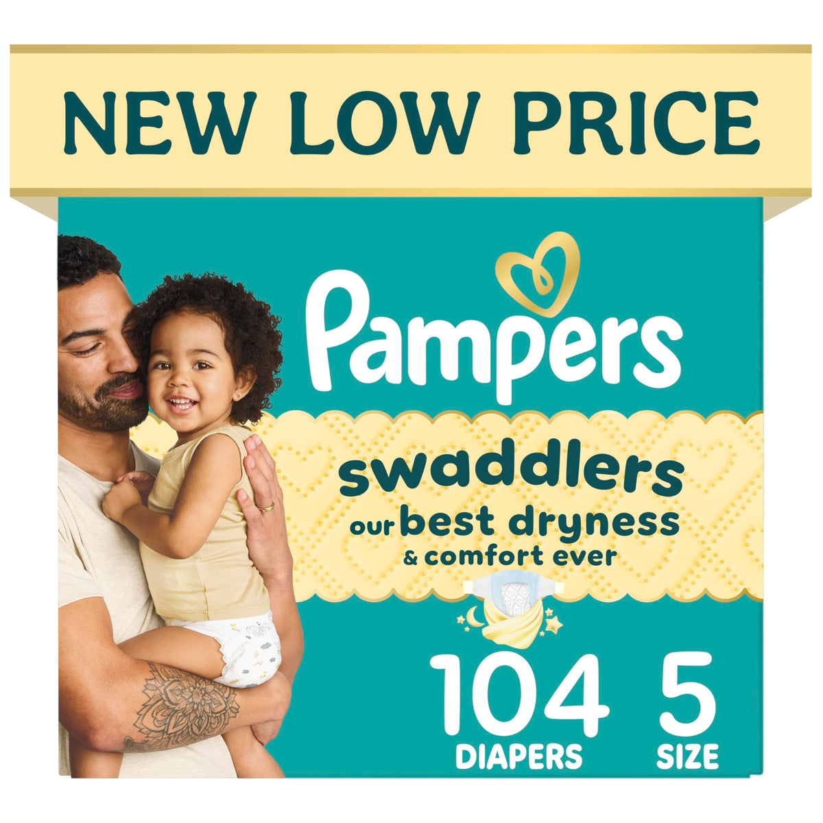 Swaddlers Diapers, Size 1 (8-14 lbs), 96 Count, Fragrance Free, Hypoallergenic, Absorbent, Pediatrician Recommended, Skin Safe