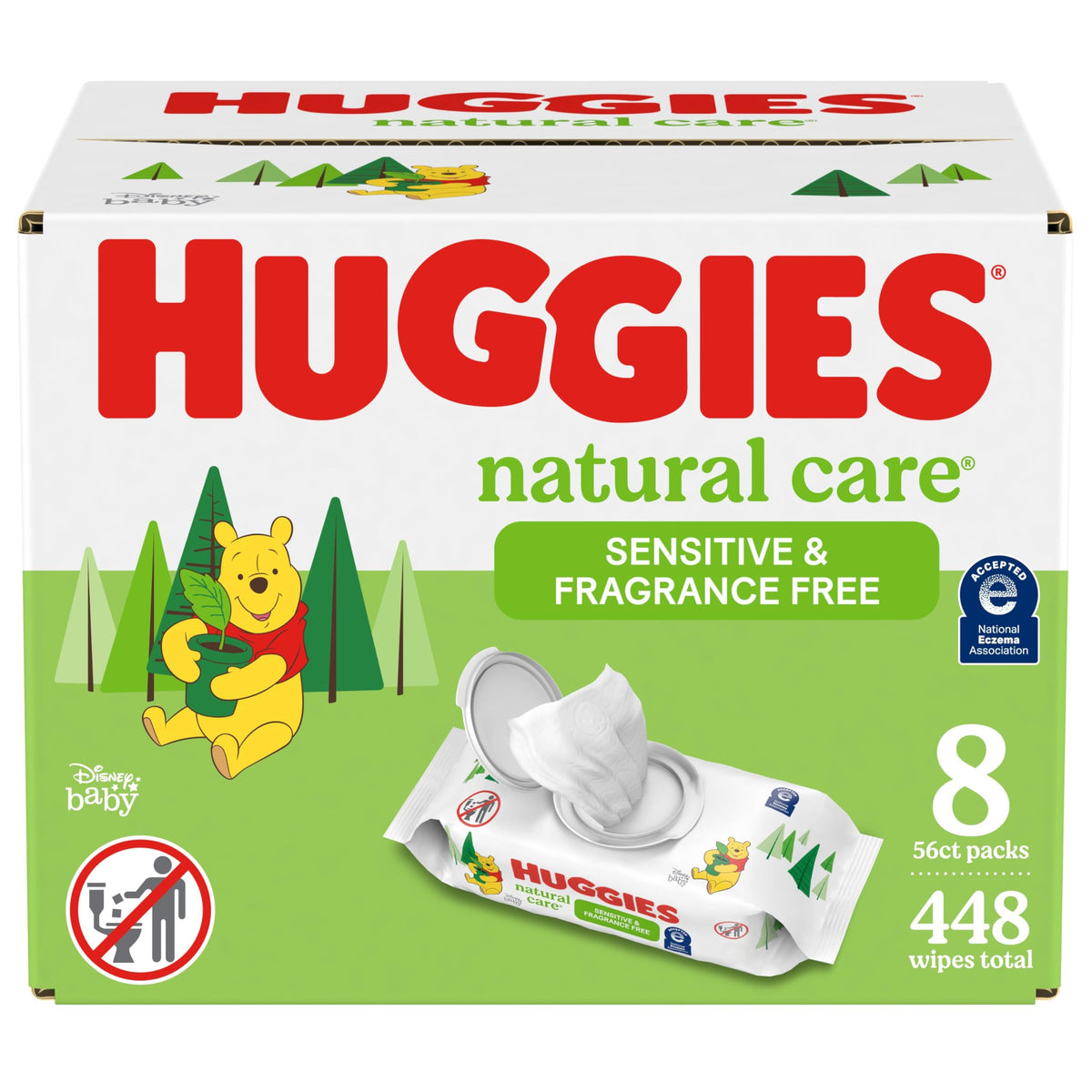 Huggies Natural Care Sensitive Baby Wipes, Unscented, 6 Packs, 288 Wipes