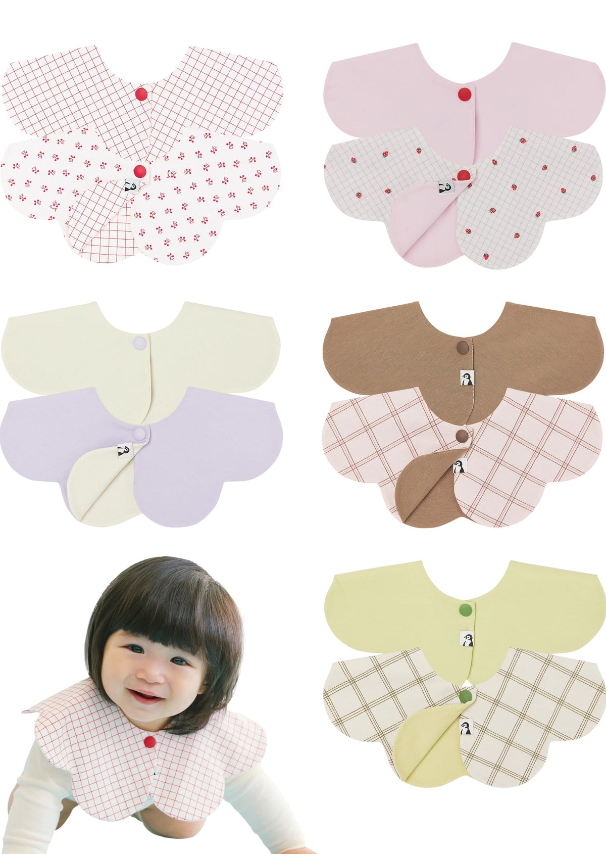 Konny Baby Bib 3/5/7-Pack Set, 360 ° Rotate, Soft and Absorbent Drooling for Toddler Boys Girls Baby Essentials