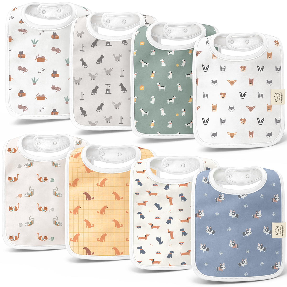 KeaBabies 8-Pack Organic Baby Bibs for Boys, Girls Drool Bibs (Cruise)