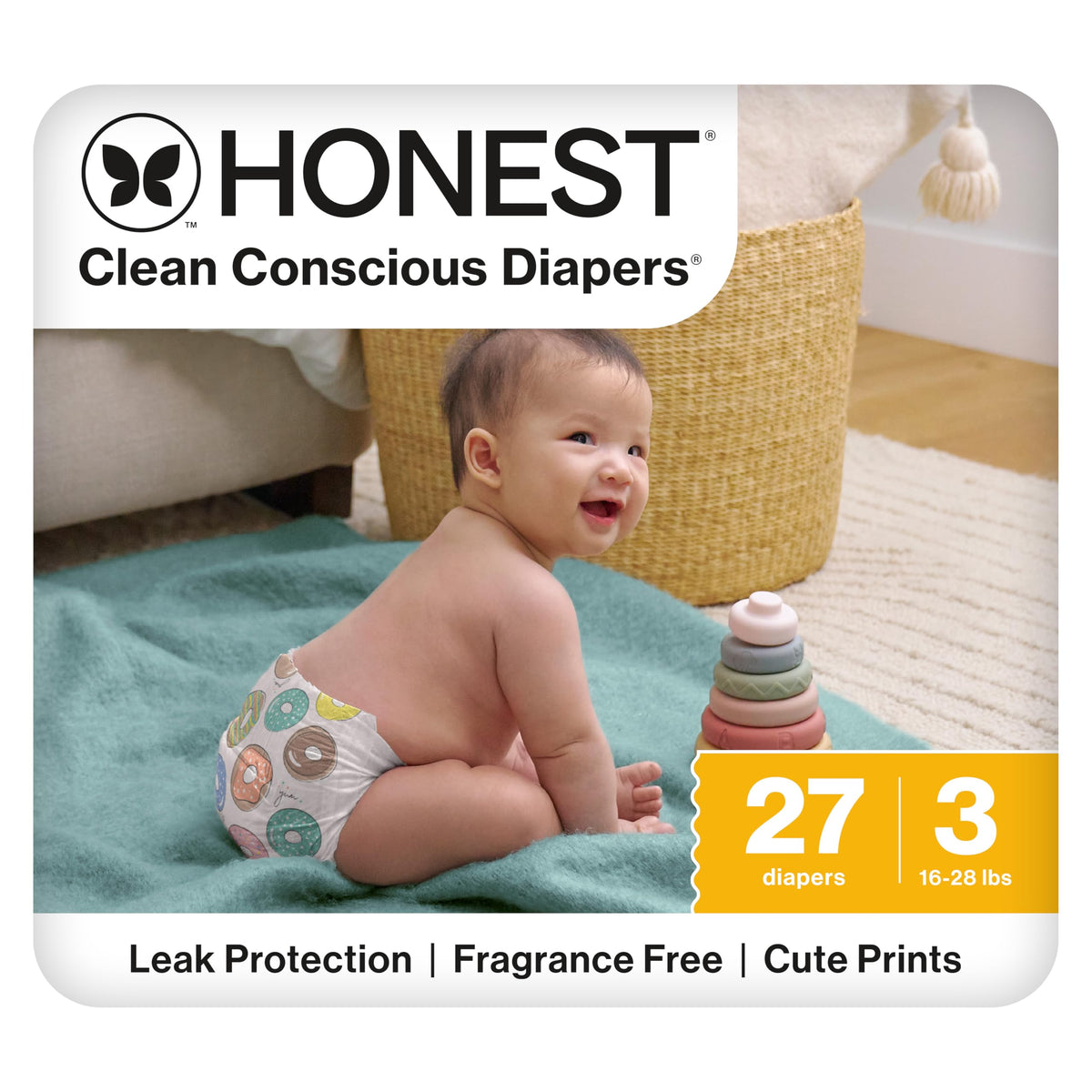 The Honest Company Daytime Daytime Diapers, All the Alpacas, Size 1, 136 Ct