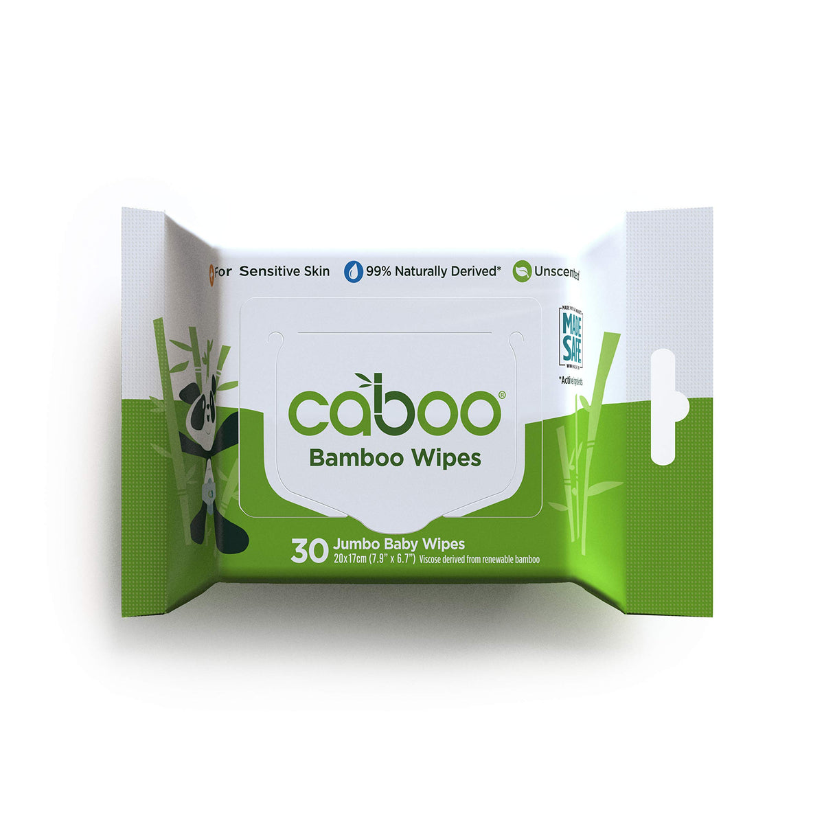 Caboo Baby Wipes, Made with Bamboo Viscose, Certified Made Safe Ingredients, Unscented Baby Wipes Good for Sensitive Skin, 72 Wipes Per Travel Pack, Total of 216 Wet Wipes