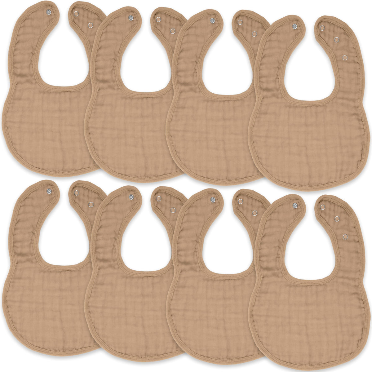 Comfy Cubs Muslin Bibs, Pack of 8 - Cotton Bibs - Multicolor