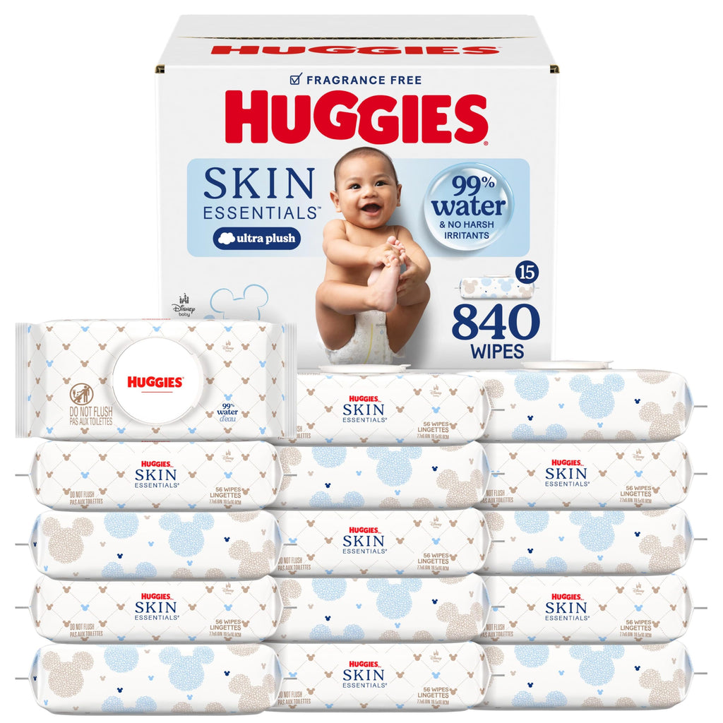 Huggies Skin Essentials Baby Wipes, 99% Water, 2 Packs, 112 Wipes