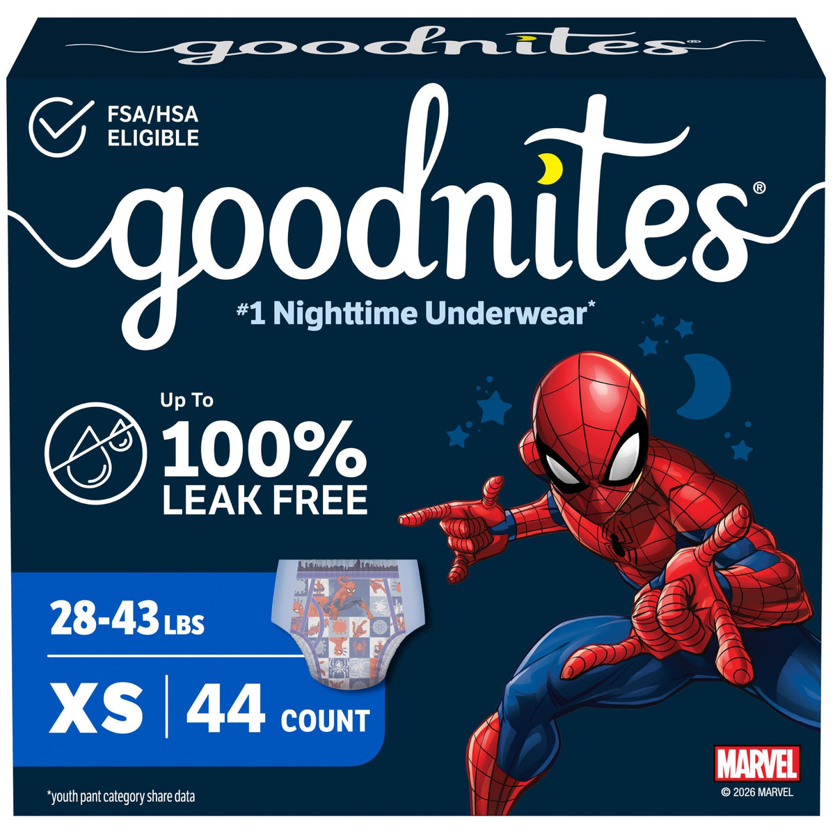 GoodNites Boys Nighttime Underwear, Size Large, 34 Ct, 2 Packs of 17