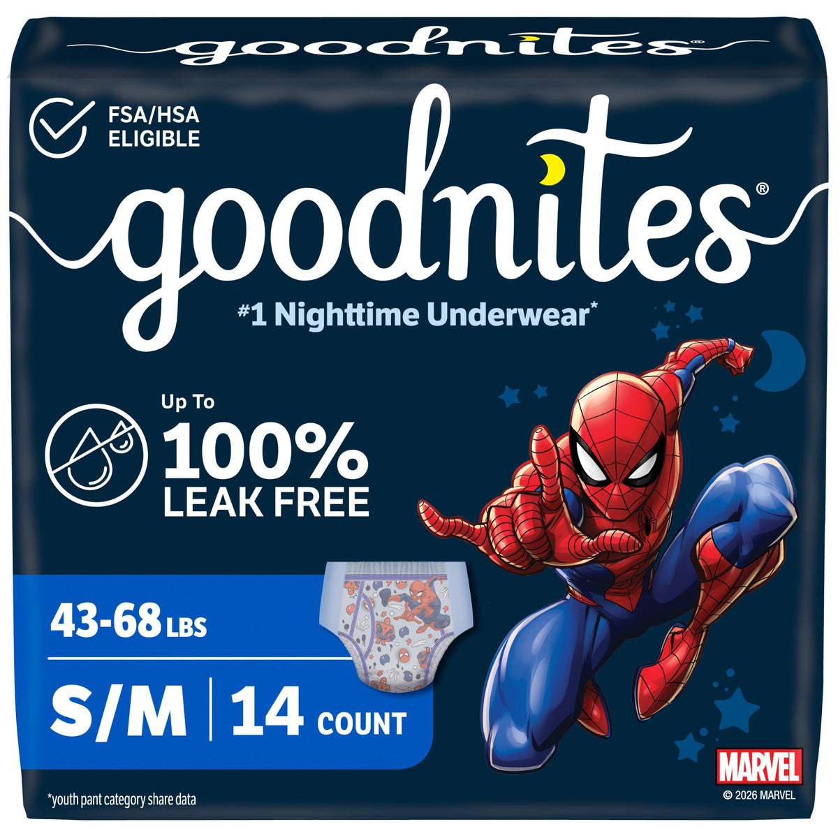 GoodNites Boys Nighttime Underwear, Size Large, 34 Ct, 2 Packs of 17