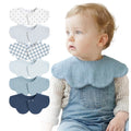 MairMore 6-Pack Muslin Baby Bibs, 360° Rotate Flower-Shaped Drool Bibs